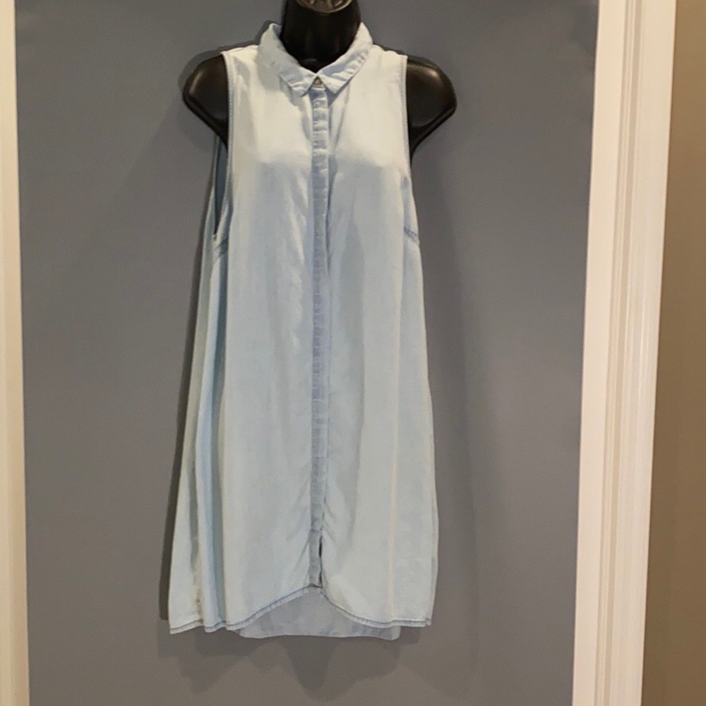 Trapeze Style Chambray Dress